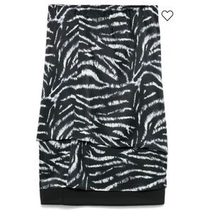 THE ATTICO SILK Layered MIDI SKIRT in Black & White NWT Size 36/XXS 0